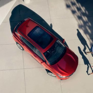 Top down view of red 2019 Acura RDX