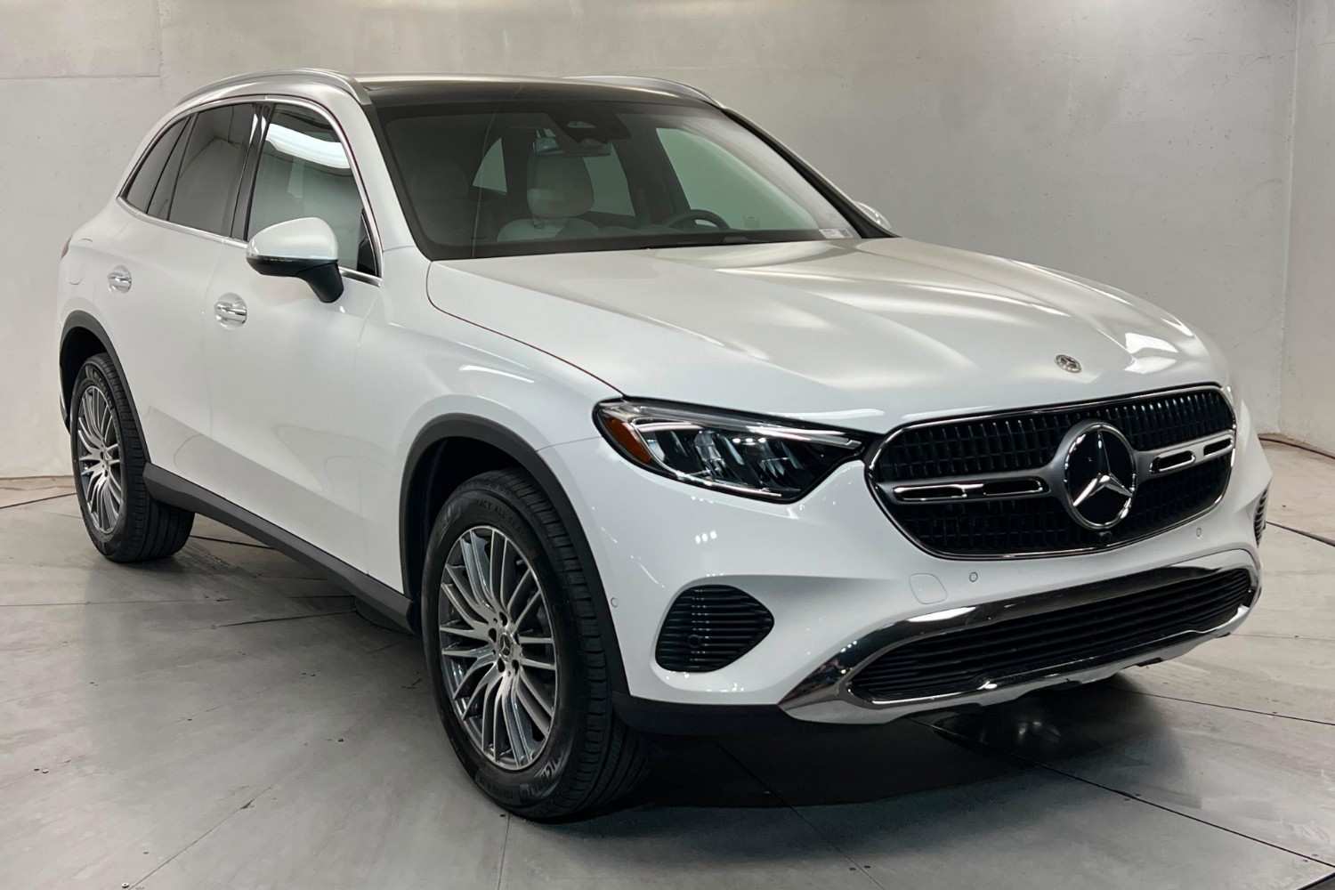 2026 Mercedes-Benz GLC SUV in white shown from the cross view