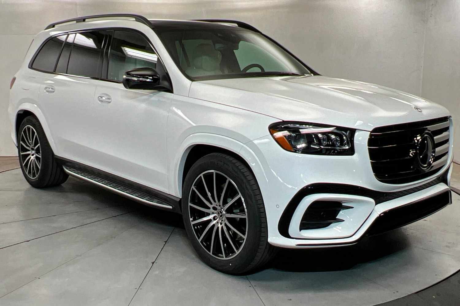 2026 Mercedes-Benz GLS SUV in white with bold styling and alloy wheels